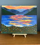 Mountain lake at sunset original in acrylics 20 x16"  - Image 5