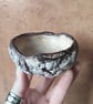 Hand Built Pair of Clay Bark Bowls, Hand Painted Rustic Pottery, Wabi Sabi - Image 4