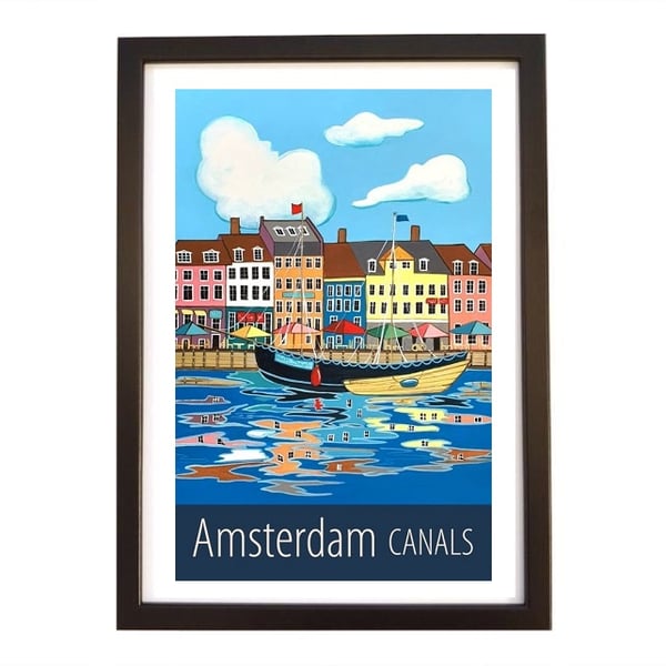 Amsterdam travel poster print by Artist Susie West
