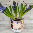 Patchwork fabric bucket, fabric basket storage