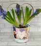 Patchwork fabric bucket, fabric basket storage
