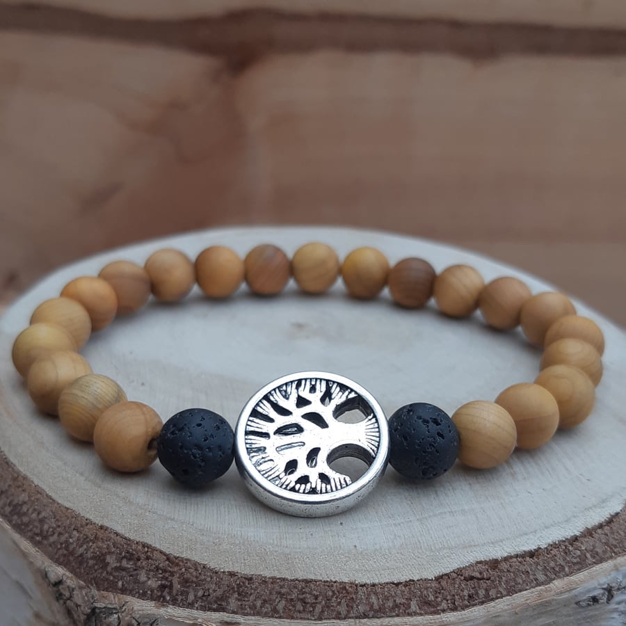 Cedarwood 'Tree of Life' diffuser bracelet