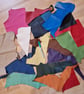 Leather Scraps, ideal for small craft projects, embellishments, mixed media etc
