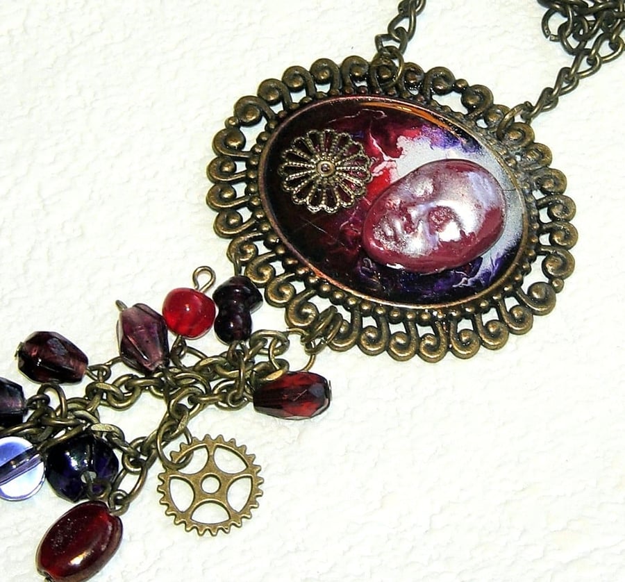 OOAK Steampunk Style 3D  Vampyre Necklace Cosplay