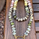 On Safari Hand Knotted Beaded Gemstone Necklace