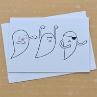 Three Ghosts Screen Printed Card - perfectly imperfect