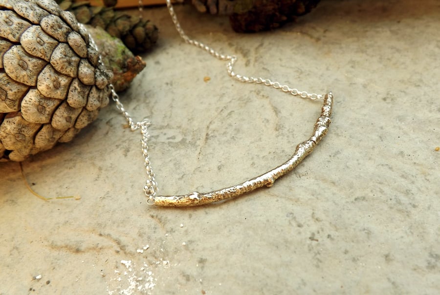 Brass Twig Necklace
