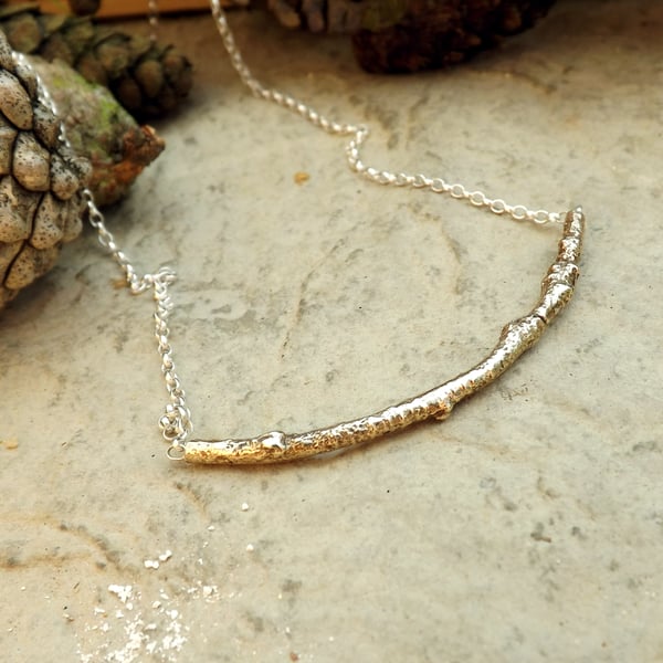 Brass Twig Necklace