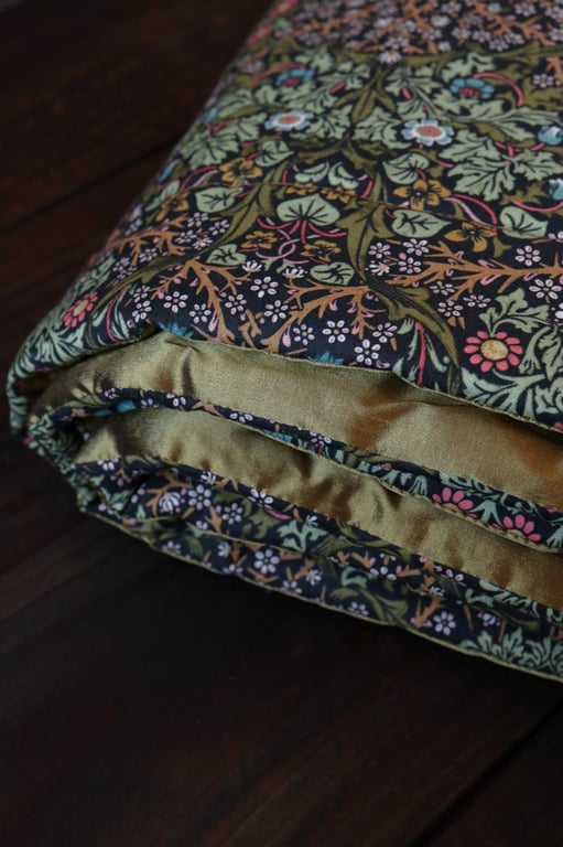 William Morris Blackthorn Silk Lined Mini Quilt Green