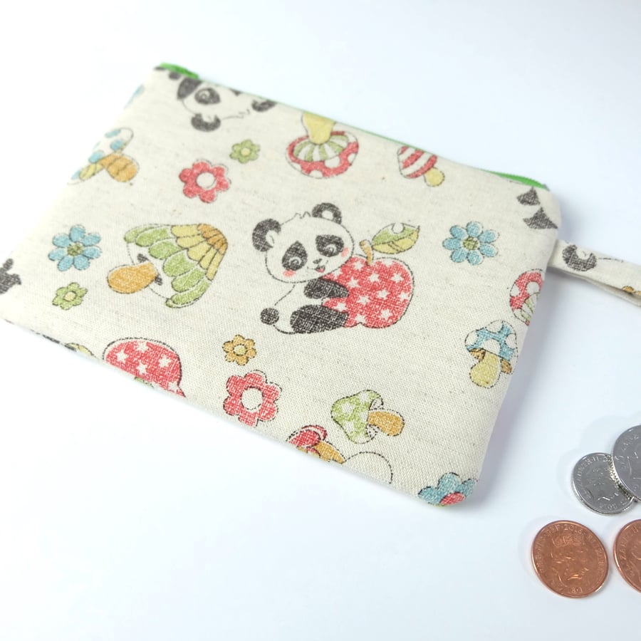 Cute Kokka Panda Fabric Purse