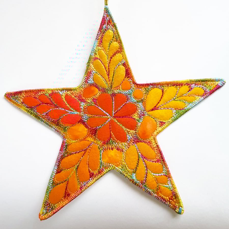 Yellow Star Hanging Decoration 