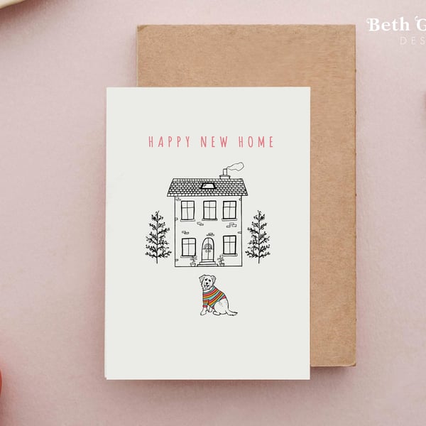 New Home Card - New Home Card With Dog Card, Cockapoo