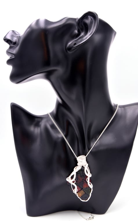 Stained seaglass pendant, Gaudi style pendant