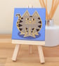 Tabby Cat Mini Canvas Art - unique gift for cat lovers