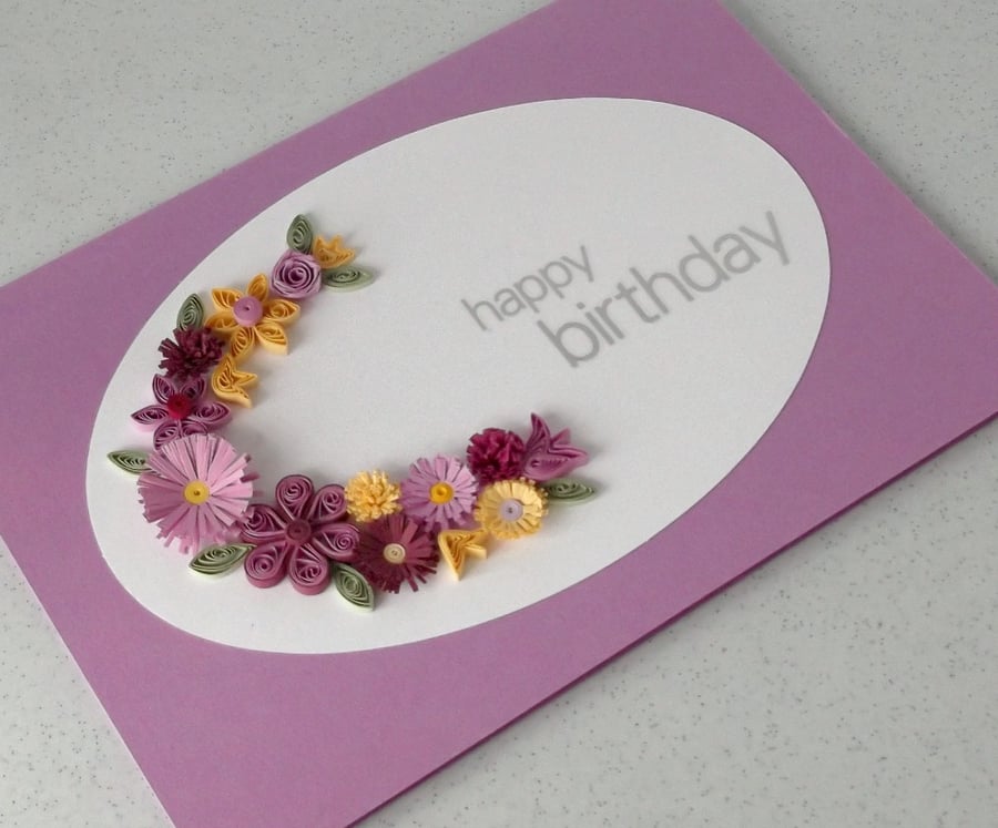Quilled birthday card