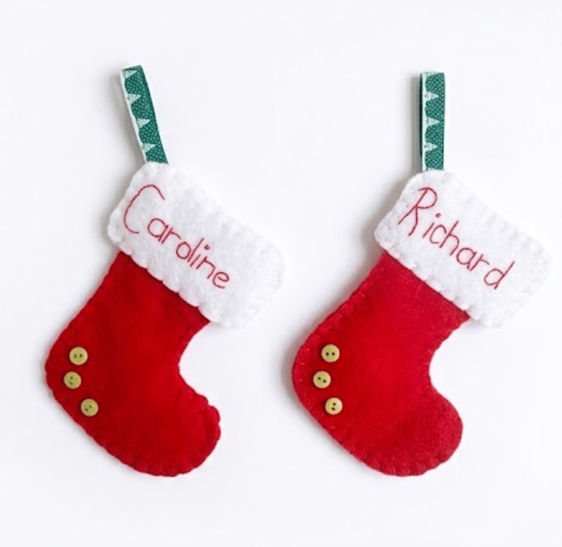 Personalised mini felt stocking 