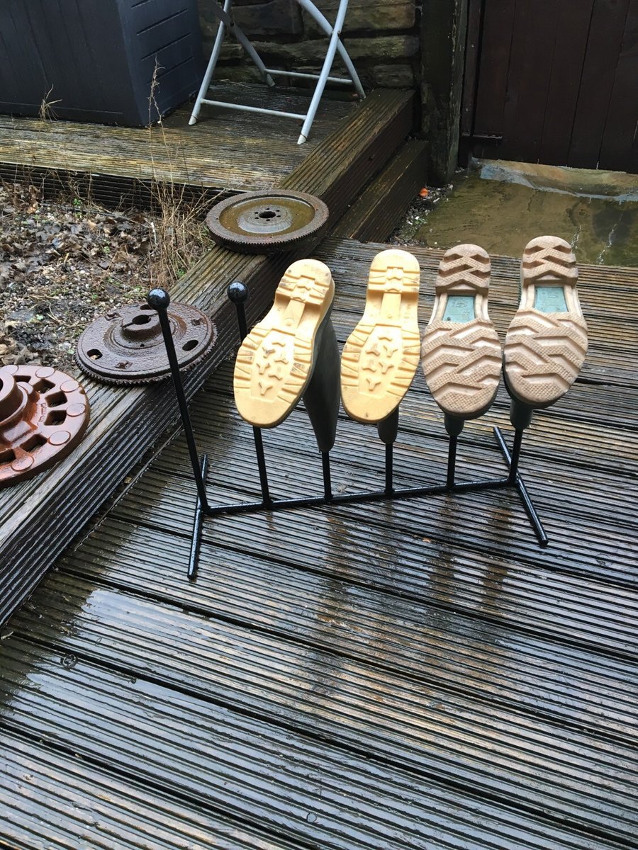 Handmade in the UK Wrought iron welded 3 pair welly wellington riding boot rack