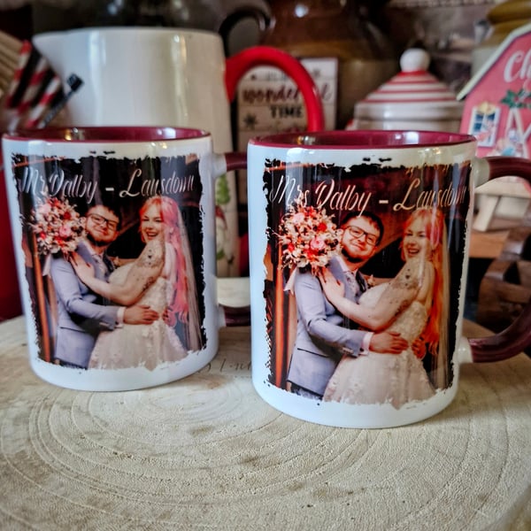 Personalised photo and date mug 