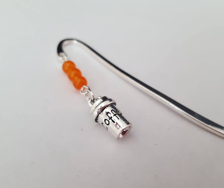 Bookmark with takeaway coffee cup charm