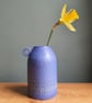 Summer Seconds - Slab built  unique flower vase cobalt blue