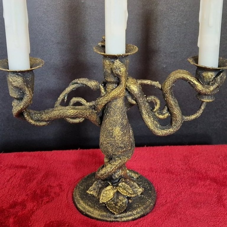 Brassy Boa Candelabra