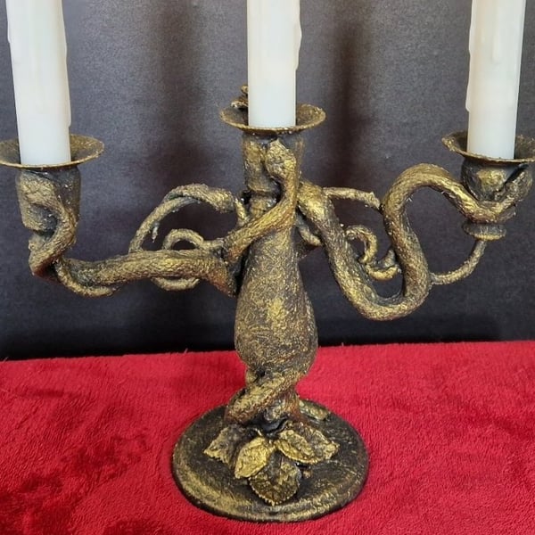 Brassy Boa Candelabra