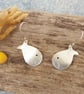 Dangly smiley silver fish earrings - Image 1