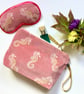 Dusty Pink Seahorses Velvet Makeup Bag - Image 6