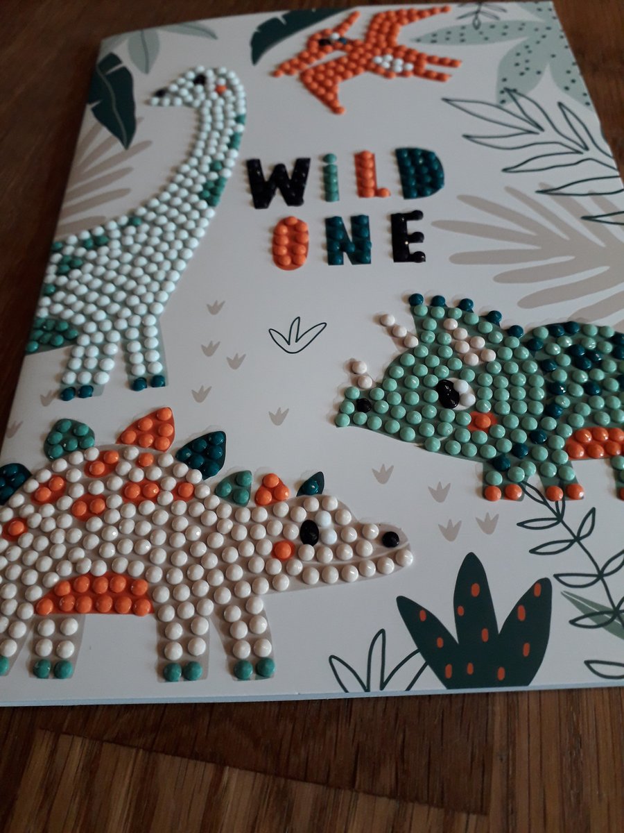 Dinosaur card. Diamond art card. Dinosaur diamond art dinosaur.. Ref 047