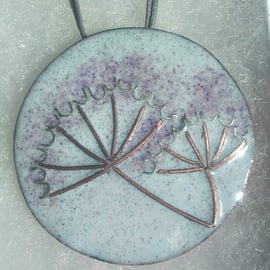 COW PARSLEY COPPER ENAMELLED NECKLACE WITH COPPER & STERLING SILVER WIREWORK