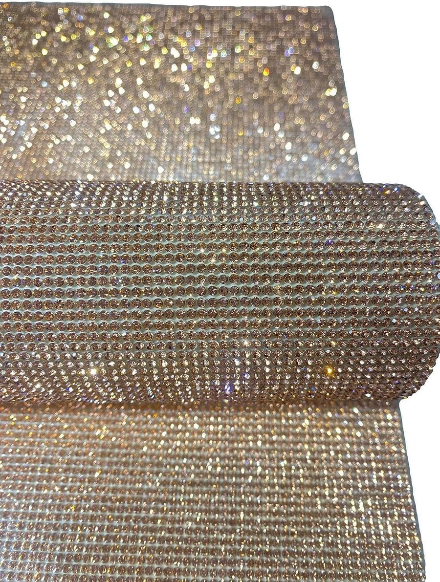 Rose Gold Self Adhesive Rhinestone Sheet Large 40cm x 24cm (17" x 10") Super Spa