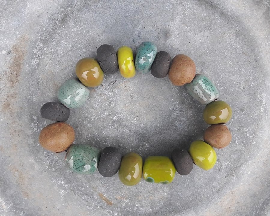 Pottery Beaded Bracelet