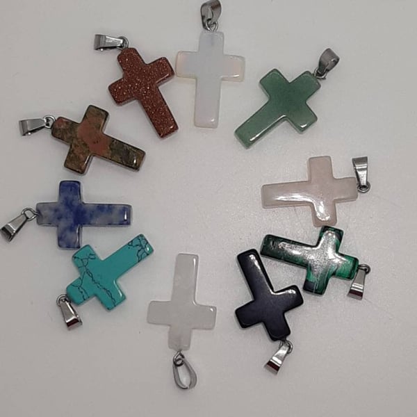 Chakra pendant, healing pendant, cross pendant