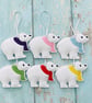Polar Bear With Scarf Christmas Hanging Decoration Personalised Gift