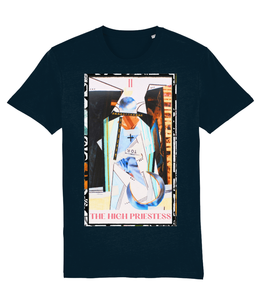 The High Priestess Tarot card collage T-shirt