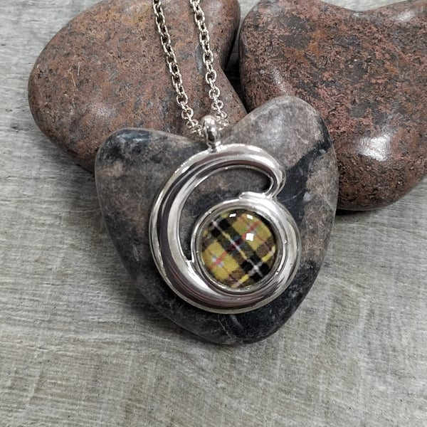 Swirl necklace with Cornish Tartan