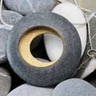 Round pebble pendant with a quality sterling silver chain. Nature inspired