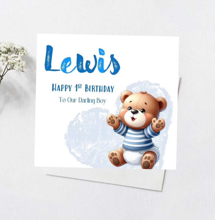 Personalised Boys or Girls 1st 2nd 3rd Birthday Card Handmade First Birthday