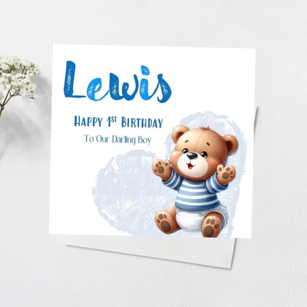 Personalised Boys or Girls 1st 2nd 3rd Birthday Card Handmade First Birthday