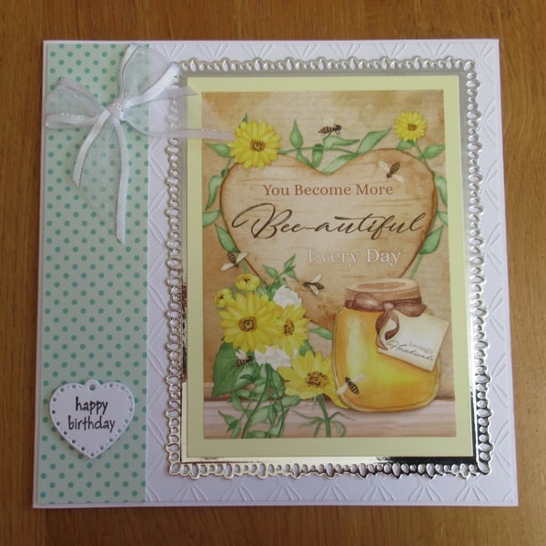 Bee-autiful - Large Birthday Card (19x19cm)