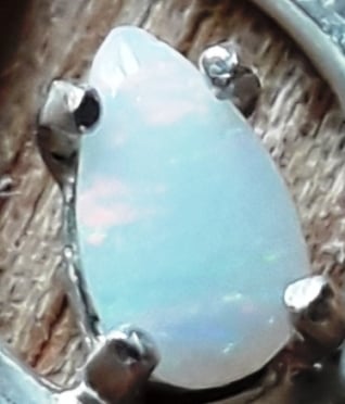 Opal Raindrop Necklace Sterling silver Coober Pedy Crystal Opal