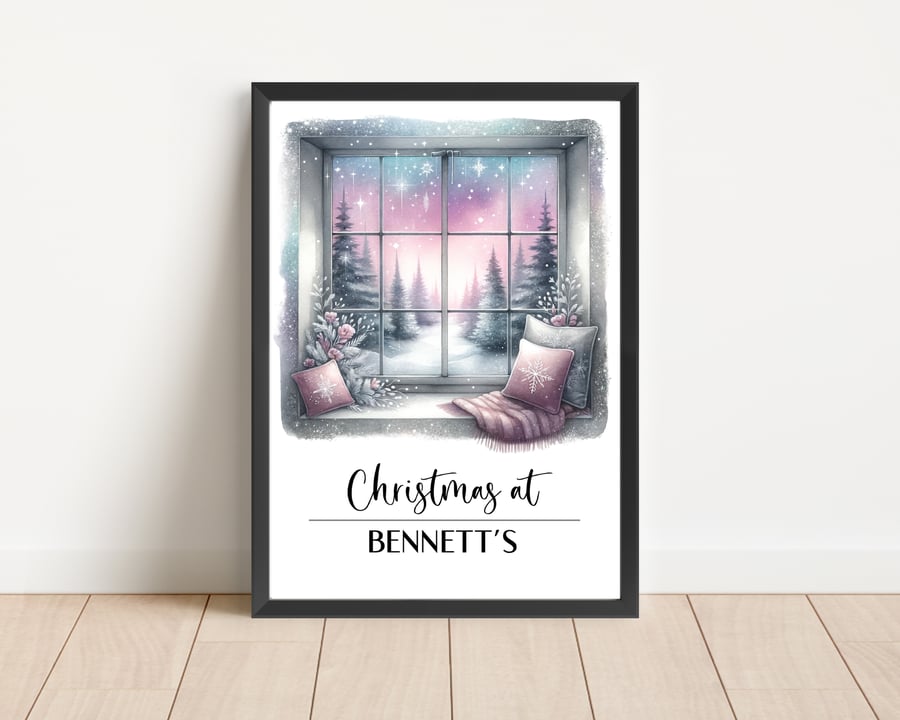 Personalised Christmas Print Wall Art Home Decor Festive Gift