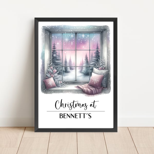 Personalised Christmas Print Wall Art Home Decor Festive Gift