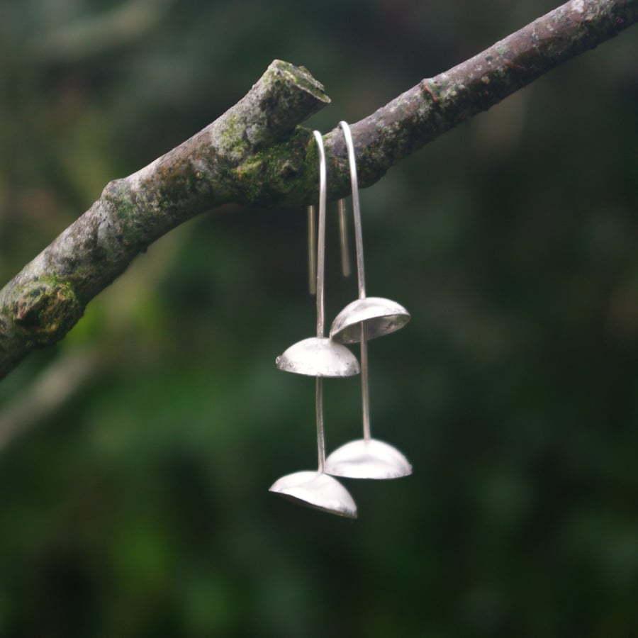Eco Silver Acorn Cup  Earrings
