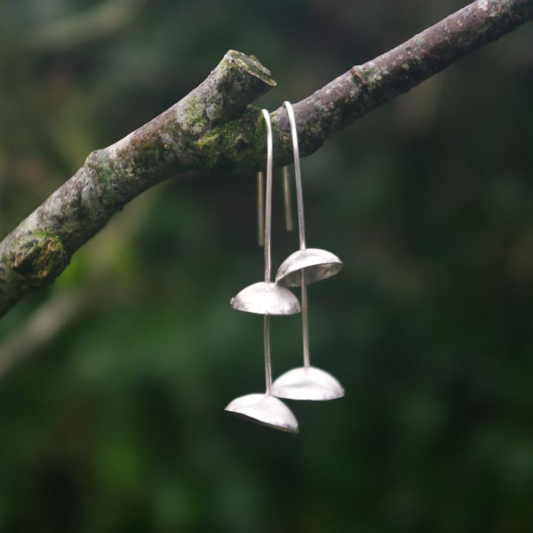 Eco Silver Acorn Cup  Earrings