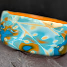 Colour fusion bangle- teal orange and white