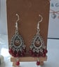 Ruby and silver drop earrings - Image 2