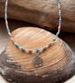 Necklace - Seed Beads and Sterling Silver Tree of Life Charm Ref R21 - Image 4