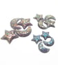 12 Handmade Celestial Charms in Orange, Yellow & Green - Image 2