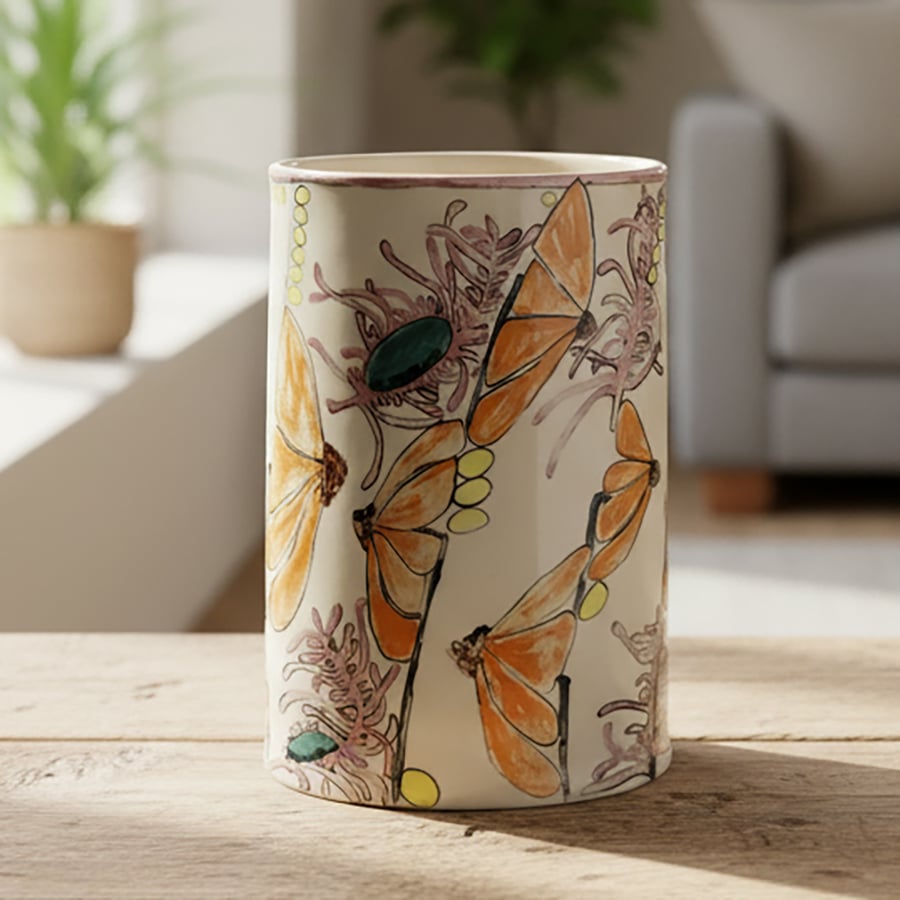 'SummerBreeze' oval vase or utensil holder